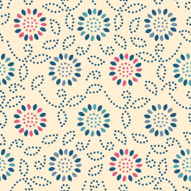 Bir çiçek süsleme görüntü ile Dikişsiz soyut desen.