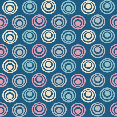 Yüzük ve daireler görüntü ile Dikişsiz soyut geometrik desen.