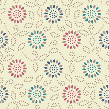 Bir çiçek süsleme görüntü ile Dikişsiz soyut desen.