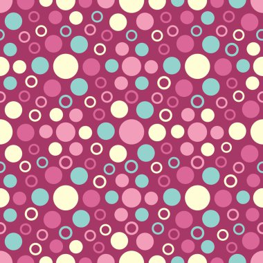 Çok renkli dairelerin görüntüsüyle kusursuz soyut geometrik desen.