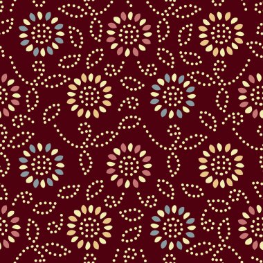 Bir çiçek süsleme görüntü ile Dikişsiz soyut desen.