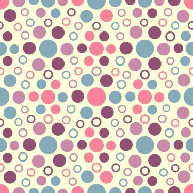 Çok renkli dairelerin görüntüsüyle kusursuz soyut geometrik desen. 