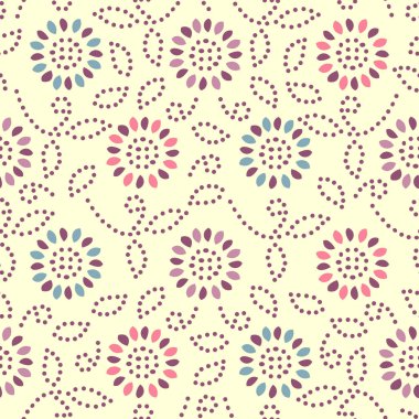 Bir çiçek süsleme görüntü ile Dikişsiz soyut desen.