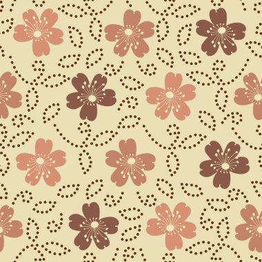 Bir çiçek süsleme görüntü ile Dikişsiz soyut desen.