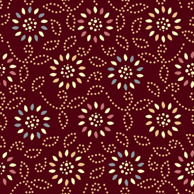 Bir çiçek süsleme görüntü ile Dikişsiz soyut desen.