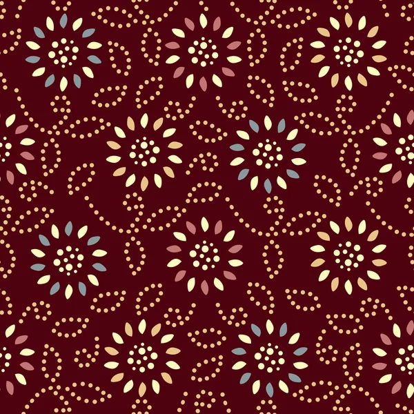 Nahtlose Abstrakte Muster Mit Dem Bild Eines Blumenornamentes — Stockvektor