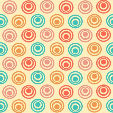 Yüzük ve daireler görüntü ile Dikişsiz soyut geometrik desen.