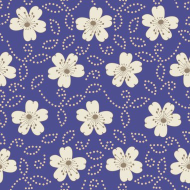 Bir çiçek süsleme görüntü ile Dikişsiz soyut desen.