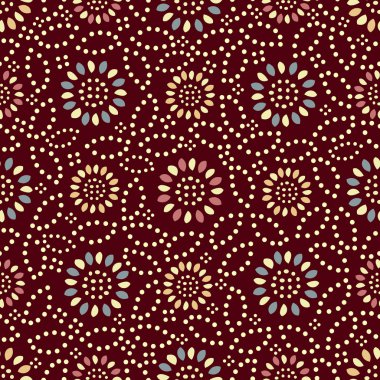 Bir çiçek süsleme görüntü ile Dikişsiz soyut desen.