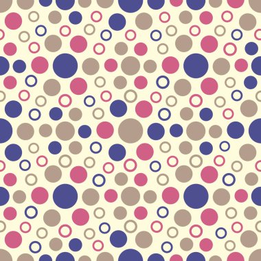 Çok renkli dairelerin görüntüsüyle kusursuz soyut geometrik desen. 