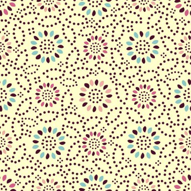 Bir çiçek süsleme görüntü ile Dikişsiz soyut desen.