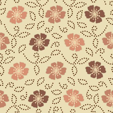 Bir çiçek süsleme görüntü ile Dikişsiz soyut desen.