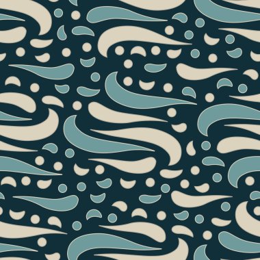 Dalgalı yuvarlak çizgilerin görüntüsü ile kesintisiz soyut desen.
