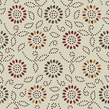 Bir çiçek süsleme görüntü ile Dikişsiz soyut desen.