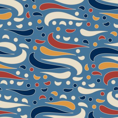 Dalgalı yuvarlak çizgilerin görüntüsü ile kesintisiz soyut desen.