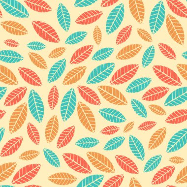 Yaprakları görüntü ile Dikişsiz soyut ikat desen.