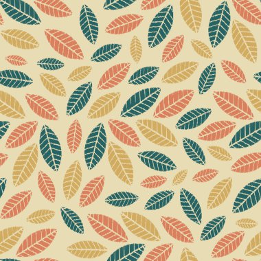 Yaprakları görüntü ile Dikişsiz soyut ikat desen.