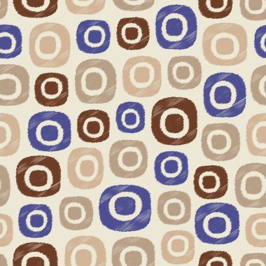 Oval geometrik şekillerin görüntüsü ile kesintisiz soyut ikat deseni