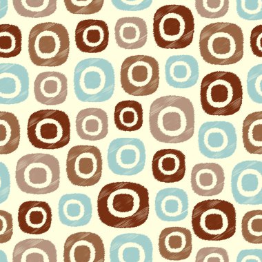 Oval geometrik şekillerin görüntüsü ile kesintisiz soyut ikat deseni