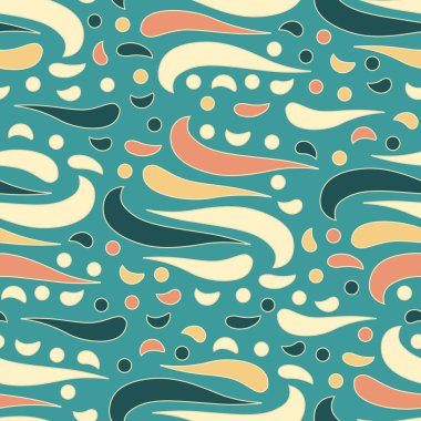 Dalgalı yuvarlak çizgilerin görüntüsü ile kesintisiz soyut desen.