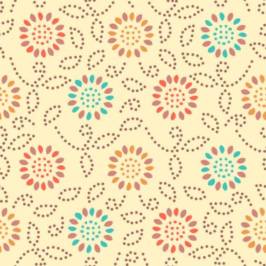 Bir çiçek süsleme görüntü ile Dikişsiz soyut desen.