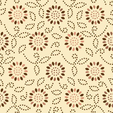 Bir çiçek süsleme görüntü ile Dikişsiz soyut desen.