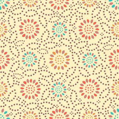 Bir çiçek süsleme görüntü ile Dikişsiz soyut desen.