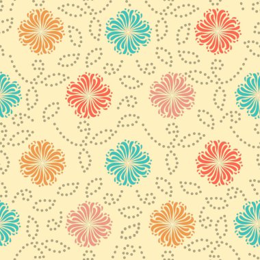 Bir çiçek süsleme görüntü ile Dikişsiz soyut desen.