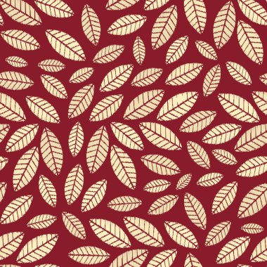Yaprakları görüntü ile Dikişsiz soyut ikat desen.