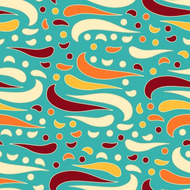 Dalgalı yuvarlak çizgilerin görüntüsü ile kesintisiz soyut desen.