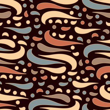 Dalgalı yuvarlak çizgilerin görüntüsü ile kesintisiz soyut desen.