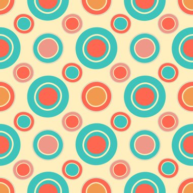 Yüzük ve daireler görüntü ile Dikişsiz soyut geometrik desen.