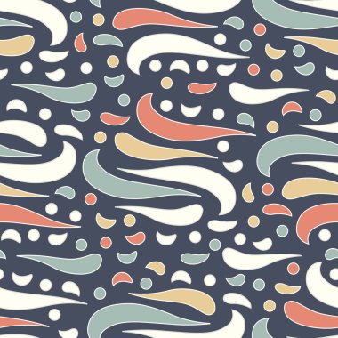 Dalgalı yuvarlak çizgilerin görüntüsü ile kesintisiz soyut desen.