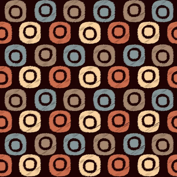 Oval geometrik şekillerin görüntüsü ile kesintisiz soyut ikat deseni