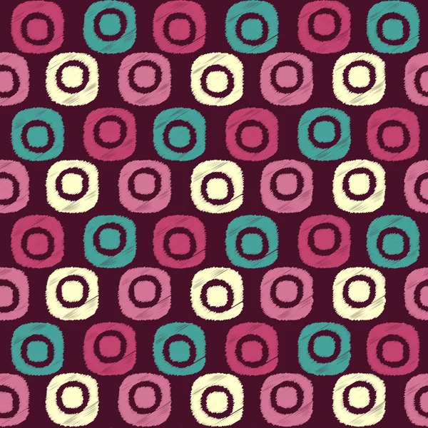 Oval geometrik şekillerin görüntüsü ile kesintisiz soyut ikat deseni