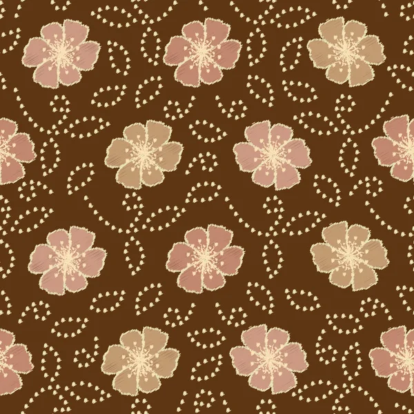 Çiçek süs görüntüsü ile Dikişsiz soyut ikat desen.