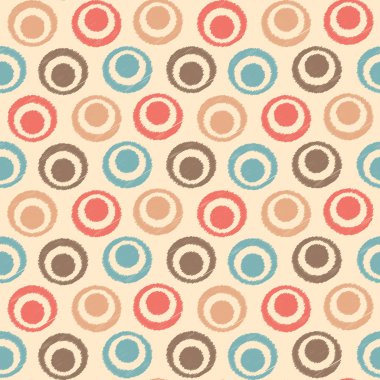 Halkalar ve daireler görüntü ile kesintisiz soyut ikat desen.