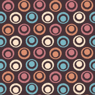 Halkalar ve daireler görüntü ile kesintisiz soyut ikat desen.