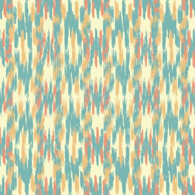 Renkli vuruşlar ile kesintisiz soyut ikat deseni.
