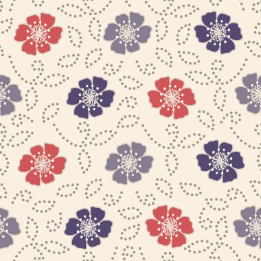 Bir çiçek süsleme görüntü ile Dikişsiz soyut desen.