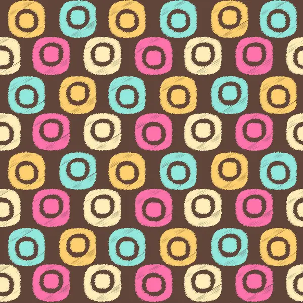 Oval geometrik şekillerin görüntüsü ile kesintisiz soyut ikat deseni