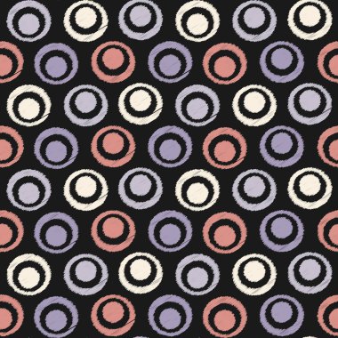 Halkalar ve daireler görüntü ile kesintisiz soyut ikat desen.