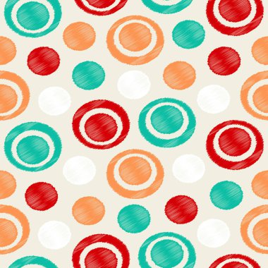 Halkalar ve daireler görüntü ile kesintisiz soyut ikat desen.