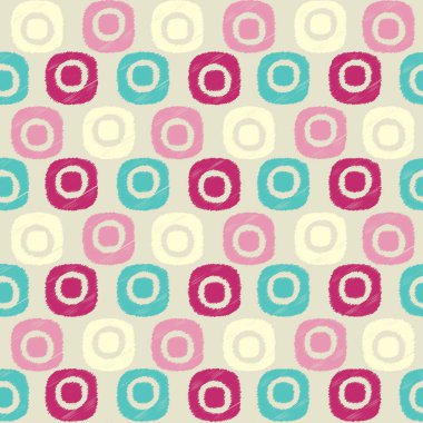 Oval geometrik şekillerin görüntüsü ile kesintisiz soyut ikat deseni