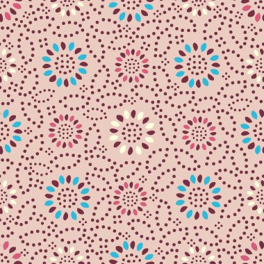 Bir çiçek süsleme görüntü ile Dikişsiz soyut desen.