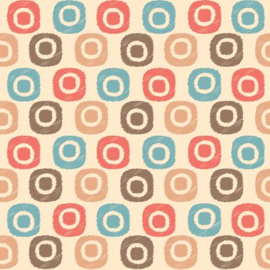 Oval geometrik şekillerin görüntüsü ile kesintisiz soyut ikat deseni