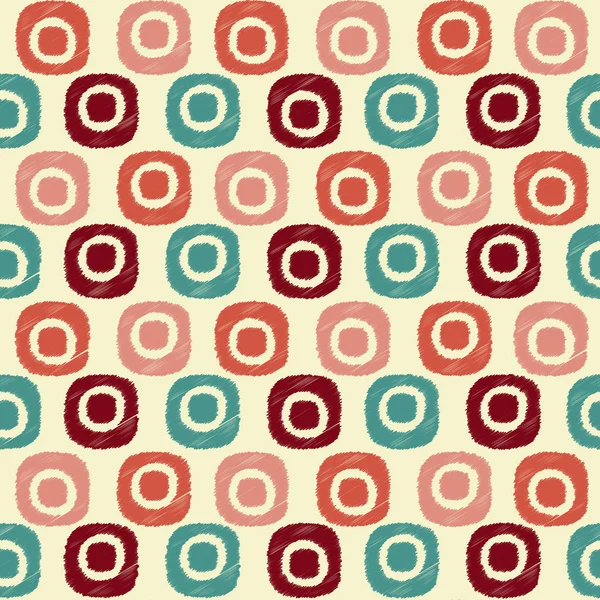 Oval geometrik şekillerin görüntüsü ile kesintisiz soyut ikat deseni