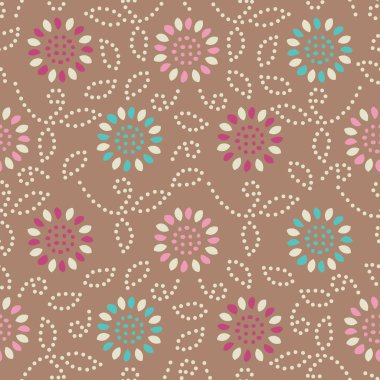 Bir çiçek süsleme görüntü ile Dikişsiz soyut desen.