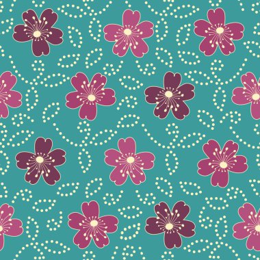 Bir çiçek süsleme görüntü ile Dikişsiz soyut desen.