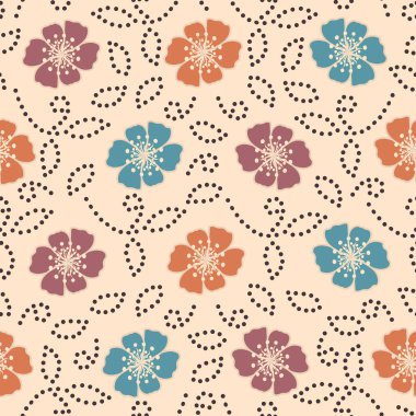 Bir çiçek süsleme görüntü ile Dikişsiz soyut desen.